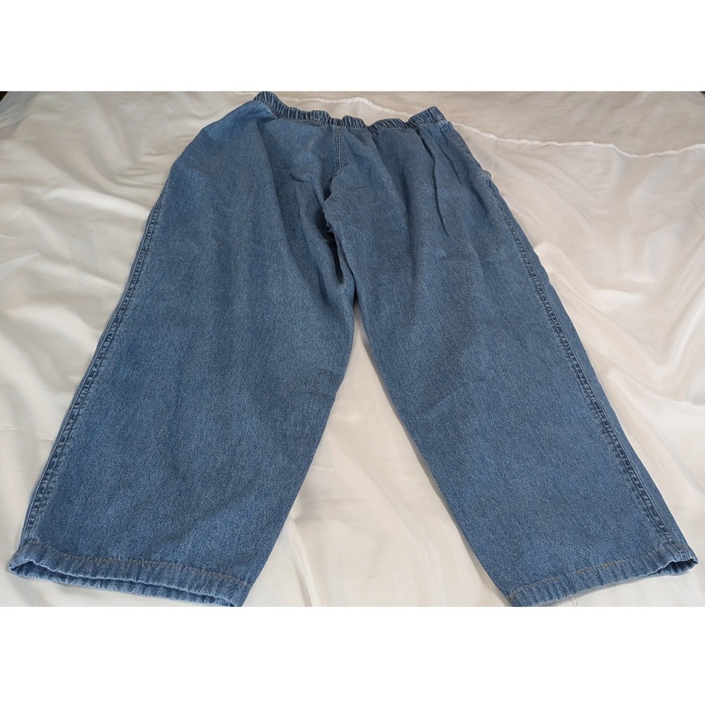 Marisa Christina Canvas Denim Pants Womens XL Blue Excellent Wide Leg Pleated - Picture 4 of 4